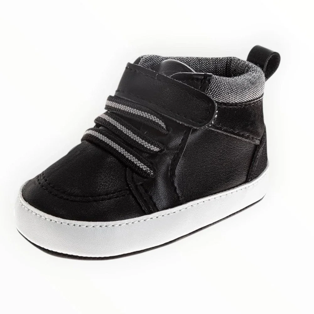 Josmo Unisex Baby Sneakers Size 4‎ Infant Slip On Casual Crib Shoes Black